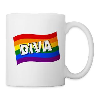 DIVA Fabulous Rainbow Flag Gay Pride LGBT LGBTQ - Mug - white - Right