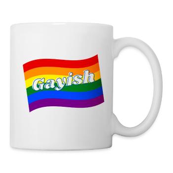 Gayish un peu gay un peu gay drapeau arc-en-ciel LGBTQ - Mug blanc - blanc - Droite