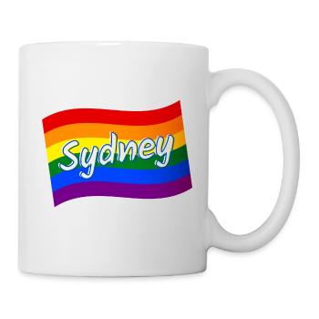Gay Pride Sydney Australia rainbow flag LGBT LGBTQ - Mug - white - Right