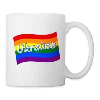Ukraine Pride Ukrainian Pride drapeau arc-en-ciel LGBTQ - Mug blanc - blanc - Droite