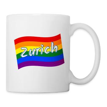 Gay Pride Zurich Suisse drapeau arc-en-ciel LGBTQ - Mug blanc - blanc - Droite