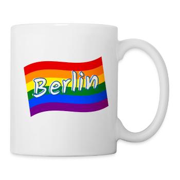 Gay Pride Berlin Deutschland Regenbogenflagge LGBT LGBTQ - Tasse - Weiß - Rechts