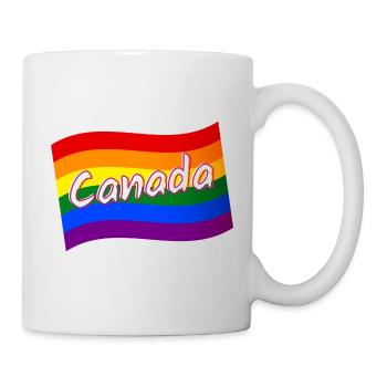Gay Pride Canada Canadian rainbow flag LGBT LGBTQ - Mug - white - Right