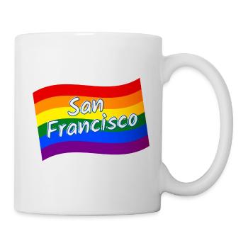 Gay Pride San Francisco rainbow flag LGBT LGBTQ - Mug - white - Right