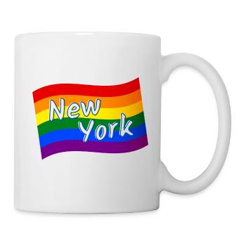 Gay Pride New York drapeau arc-en-ciel LGBT LGBTQ pride - Mug blanc - blanc - Droite