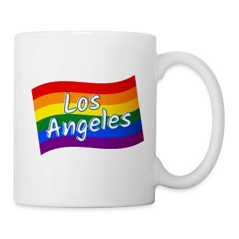 Gay Pride Los Angeles rainbow flag LGBT LGBTQ - Mug - white - Right