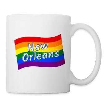 Gay Pride New Orleans rainbow flag LGBT LGBTQ - Mug - white - Right