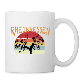 Stylisches Rheinhessen Design- Rheinhessenwein - Tasse - Weiß - Rechts