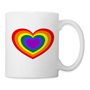 Regenbogen Herz LGBTQ - Tasse - Weiß - Rechts