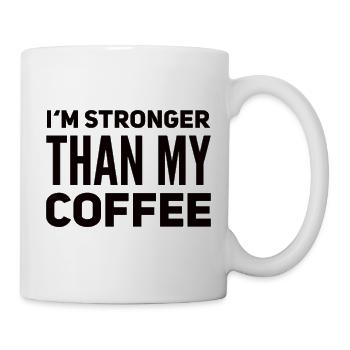 Je suis plus fort que mon café - Mug blanc - blanc - Droite
