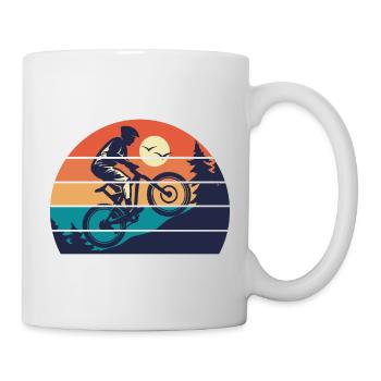 Fahrrad BMX Mountainbike Humor Radfahrer Berg - Tasse - Weiß - Rechts