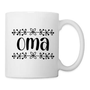 Oma Blüten Verzierung - Tasse - Weiß - Rechts