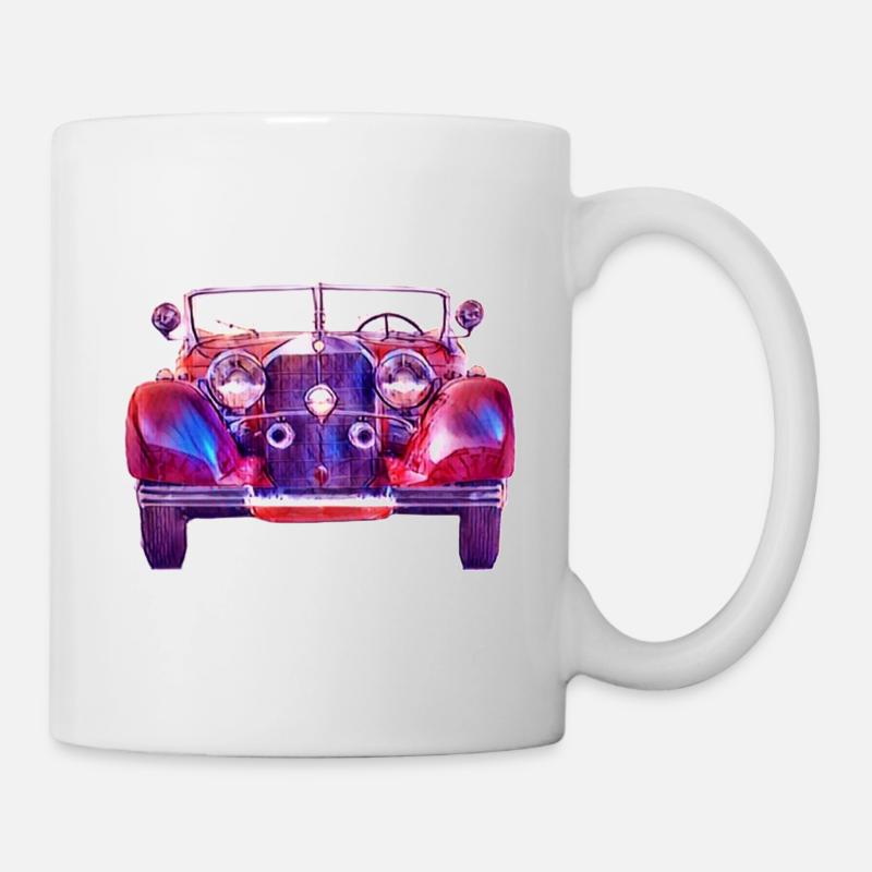 Red-Blue Classic Classic Car - Mug - white