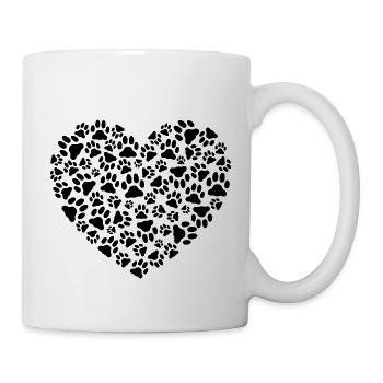 Pfoten-Herz - Tasse - Weiß - Rechts