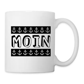 Moin Begrüßung Morgen Anker - Tasse - Weiß - Rechts