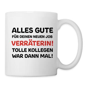 Abschied Abschiedsgeschenk Geschenkidee - Tasse - Weiß - Rechts