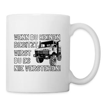 Unimog - Oldtimer - Offroad - Universal Motorgerät - Tasse - Weiß - Rechts
