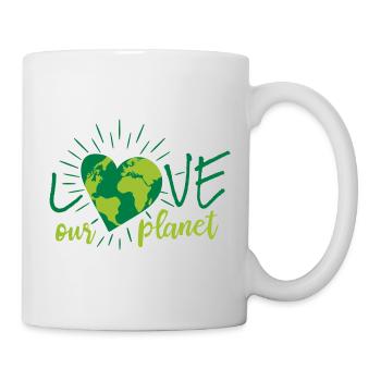 Love our planet, aimer notre planète terre ! - Mug blanc - blanc - Droite