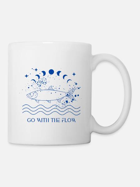 Go With The Flow - Tasse - Weiß