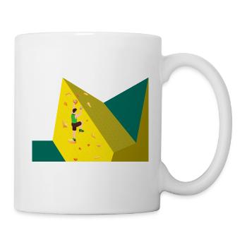 Klettern, bouldern, Sportklettern, Kletterwand - Tasse - Weiß - Rechts