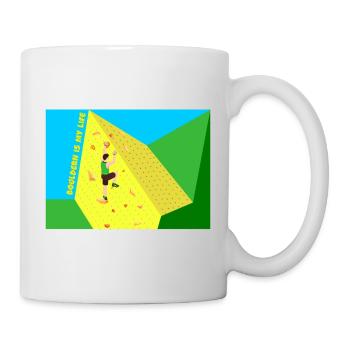 Klettern, Boulder, Sportklettern, Kletterwand, Top - Tasse - Weiß - Rechts