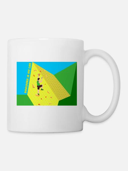 Escalade, Bloc, Escalade sportive, Mur d’escalade, Haut - Mug blanc - blanc