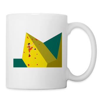 Klettern, bouldern, Sportklettern, Kletterwand - Tasse - Weiß - Rechts