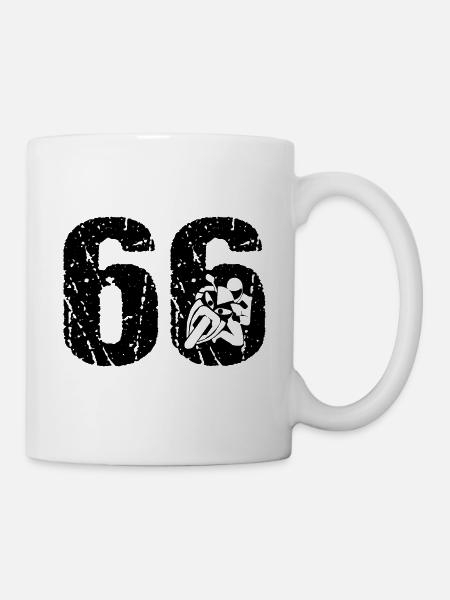 Moto 66 Motocycliste Moto - Mug blanc - blanc