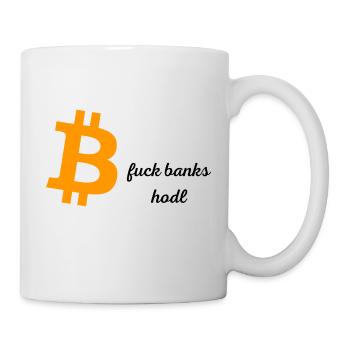 BTC fuck banks - Mug - white - Right