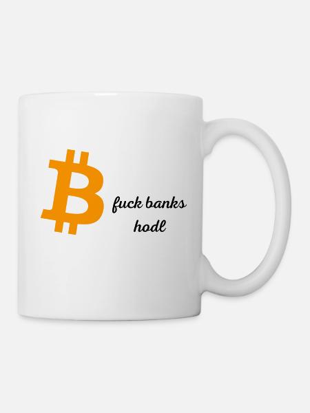 BTC fuck banks - Tasse - Weiß