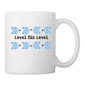 T-Shirt Level für Level - Tasse - Weiß - Rechts