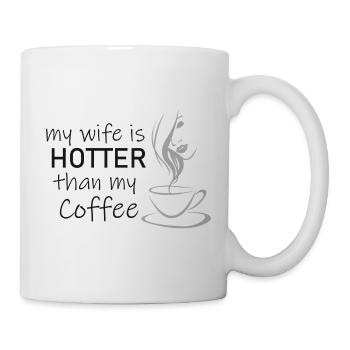 Ma femme est plus chaude que mon t-shirt à café - Mug blanc - blanc - Droite