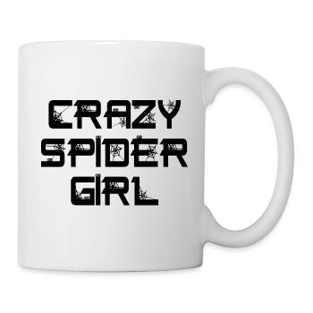 Lustige verrückte Spinne Mädchen Haustier Spinne Besitzer - Tasse - Weiß - Rechts