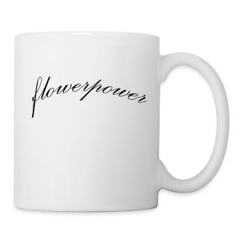 flowerpower schwarz - Tasse - Weiß - Rechts
