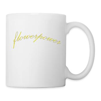 flowerpower gelb - Tasse - Weiß - Rechts