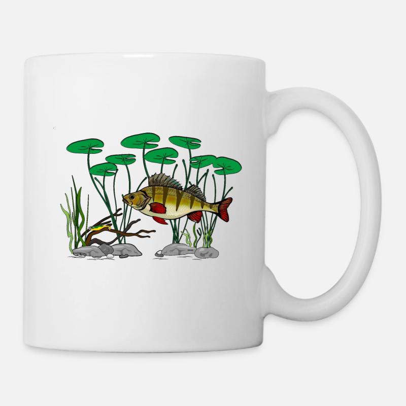 Barschfischen - Tasse - Weiß