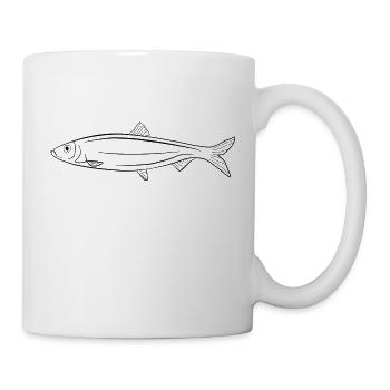 Fisch - Design gezeichnet Shirt - Tasse - Weiß - Rechts
