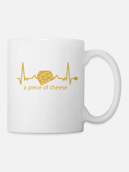 Käseliebe - ich stehe auf Käse (a piece of cheese) - Tasse - Weiß