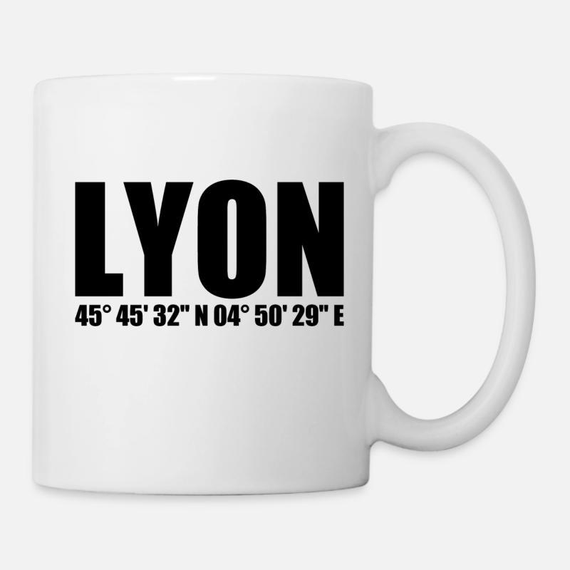 Coordonnées de Lyon - Mug blanc - blanc
