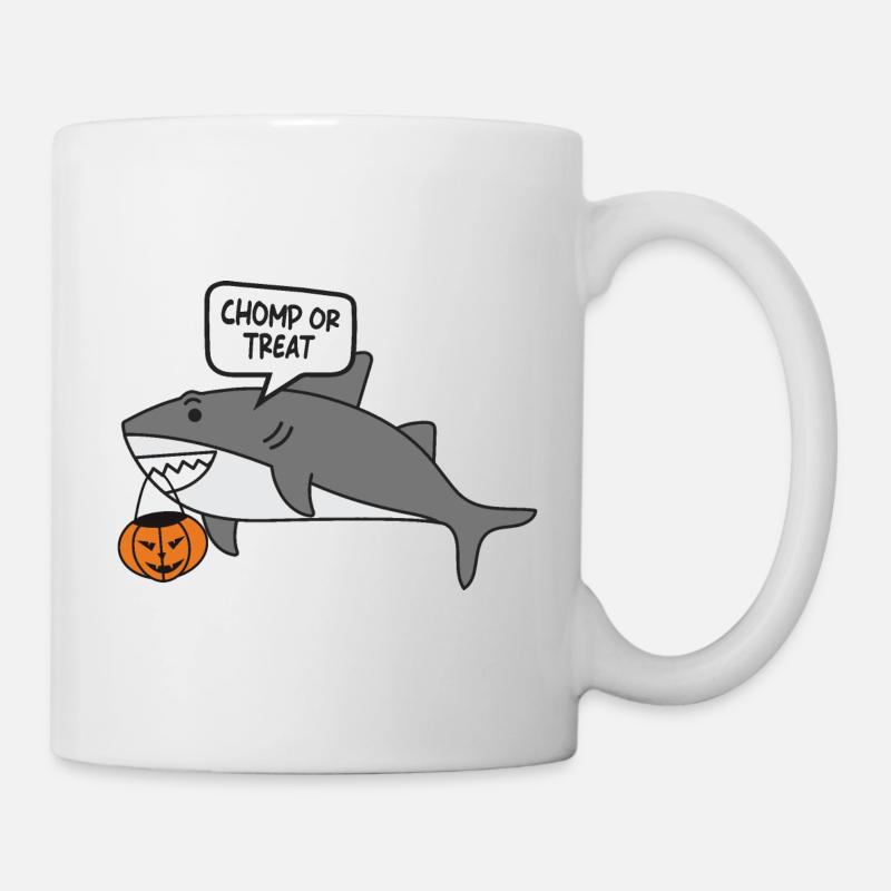 Halloween Cute Shark, Chomp or Treat - Mug - white