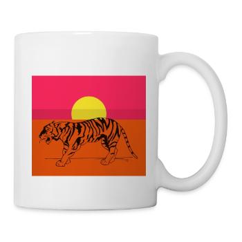 Tiger Sonnenuntergang - Tasse - Weiß - Rechts
