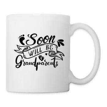 Bald werden wir Oma und Opa, Wir werden Großeltern - Tasse - Weiß - Rechts