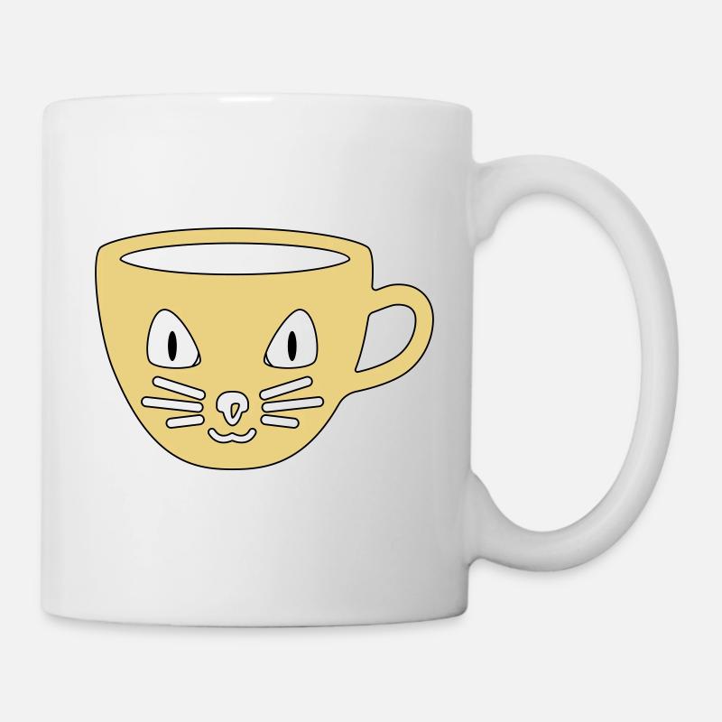 Tasse mit Katzengesicht Kaffeetasse Teetasse Katze - Tasse - Weiß