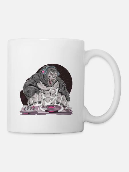 GORILLE MUSIQUE HIP HOP - Mug blanc - blanc