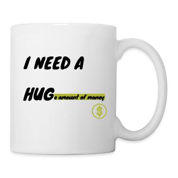 J’aime les vêtements / J’ai besoin d’un câlin - Mug blanc - blanc - Droite