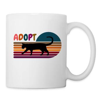 adoptieren ein Haustierhemd Katzenliebhaber T-Shirt adoptieren Katze T-Shirt - Tasse - Weiß - Rechts