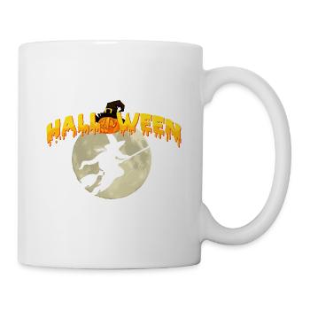Halloween pumpkin witch , Halloween - Mug - white - Right