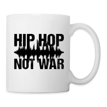 Hip Hop Not War Peace Musik - Tasse - Weiß - Rechts