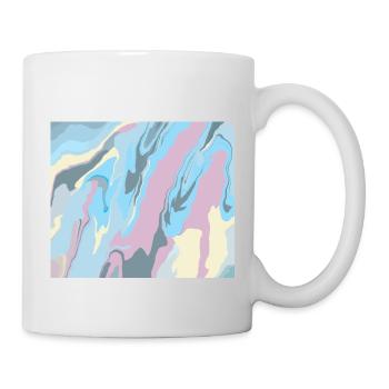 Fröhlich buntes Regenbogen Design in Pastellfarben - Tasse - Weiß - Rechts