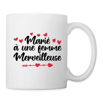 marié à une femme merveilleuse | mariage couple - Mug blanc - blanc - Droite